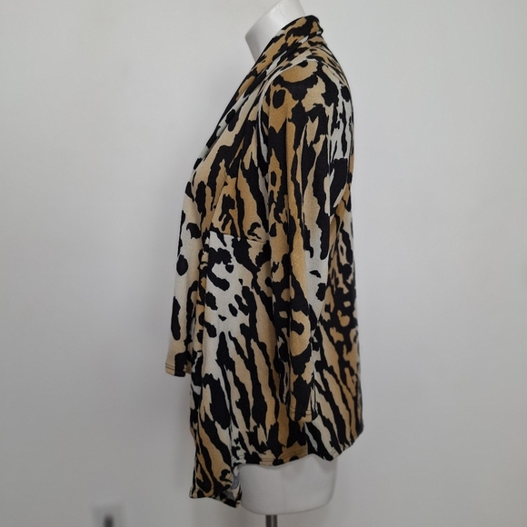 Isabella Rodriguez Academia Animal Print Waterfall Mobwife Cardigan Size L - Picture 10 of 14